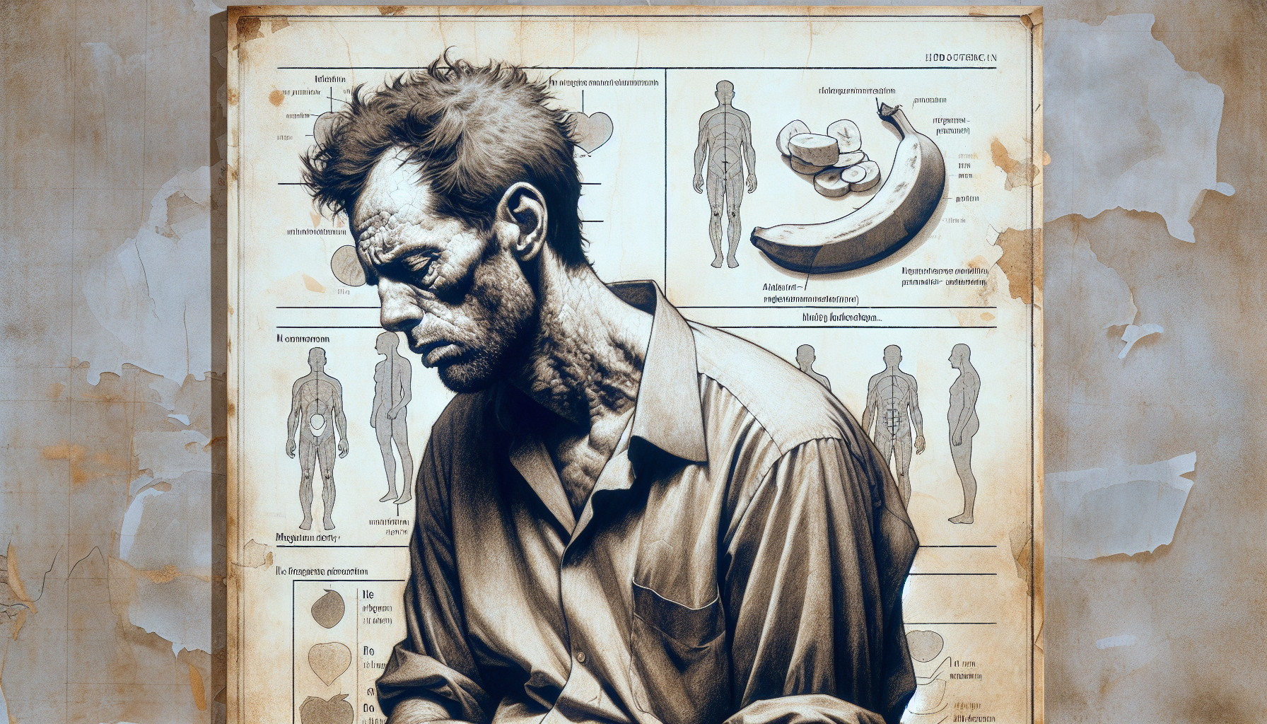 Illustration of a person feeling fatigued and weak