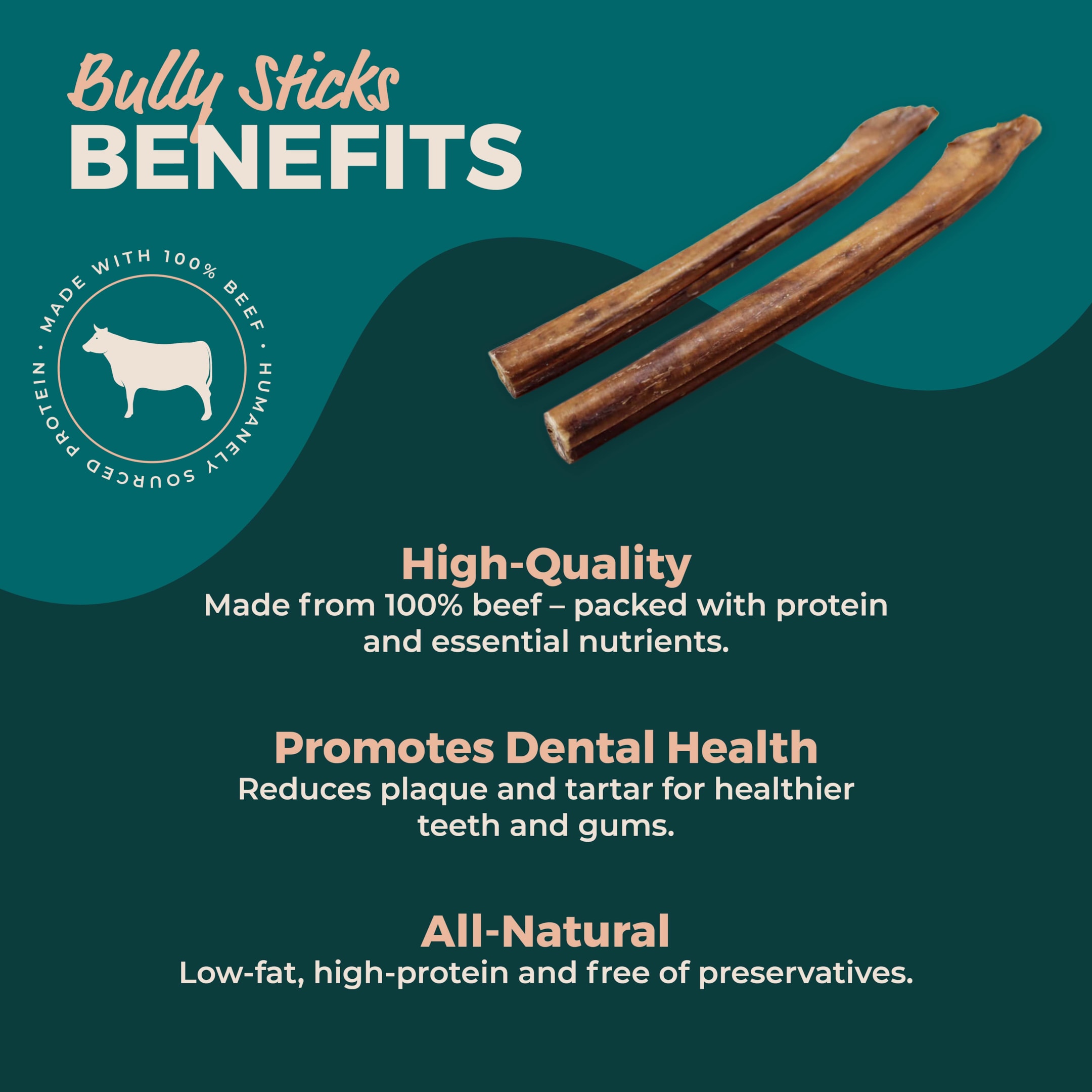 12" MONSTER "JURASSIC" BULLY STICKS - NATURAL SCENT!!_Benefits Chart