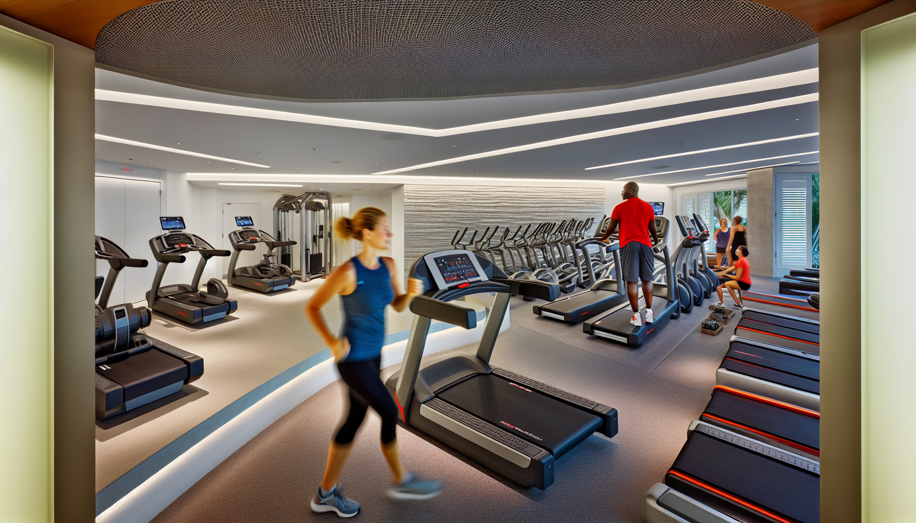 Energetic fitness center with modern facilities at Ritz Carlton Fort Lauderdale