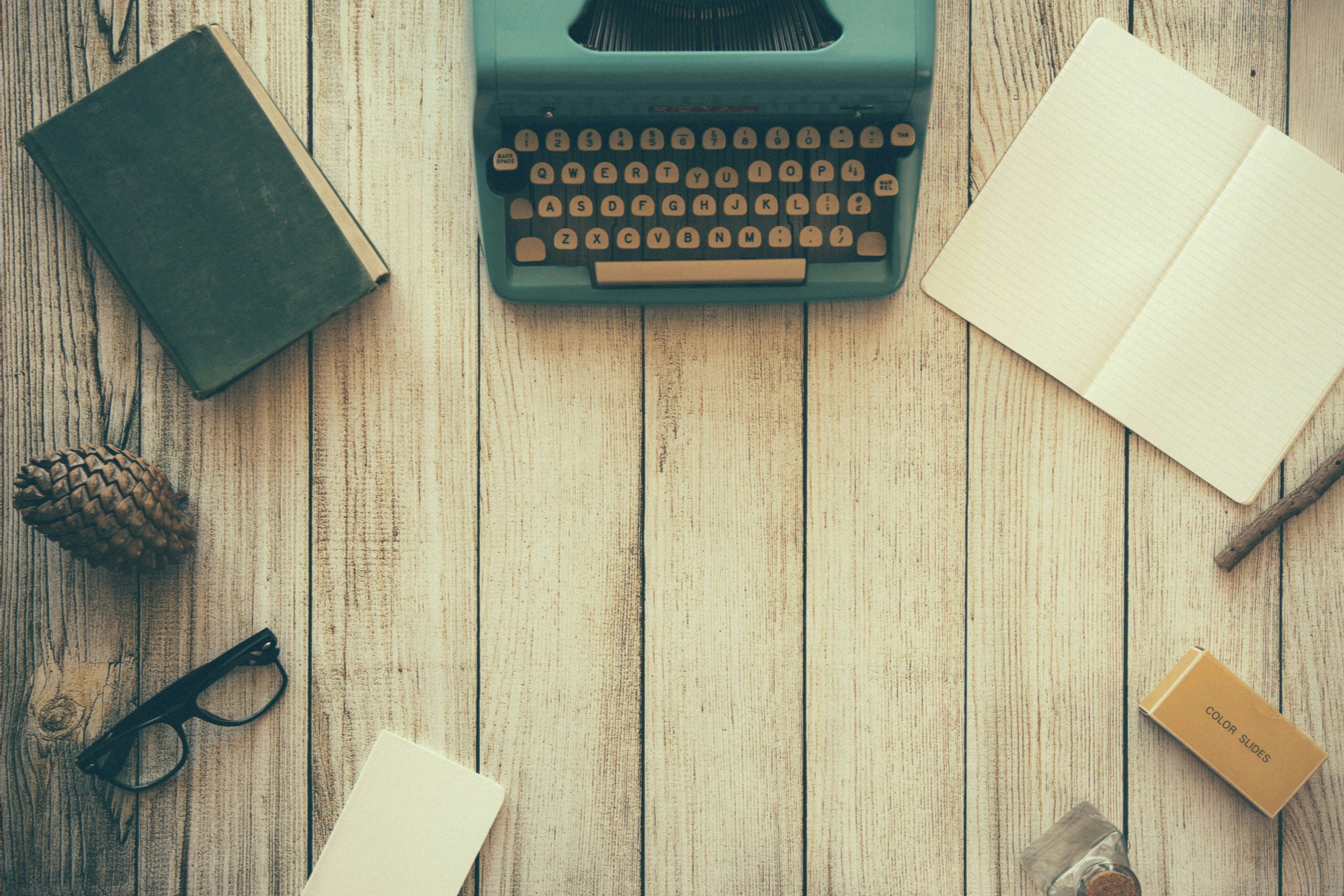 A desk showcasing creative writing.
