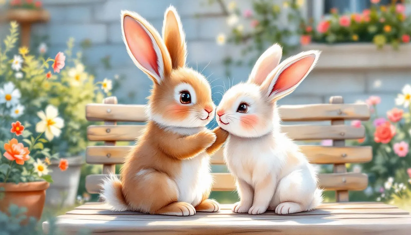 A pet rabbit showing affection to its owner, illustrating the concept of rabbit affection.
