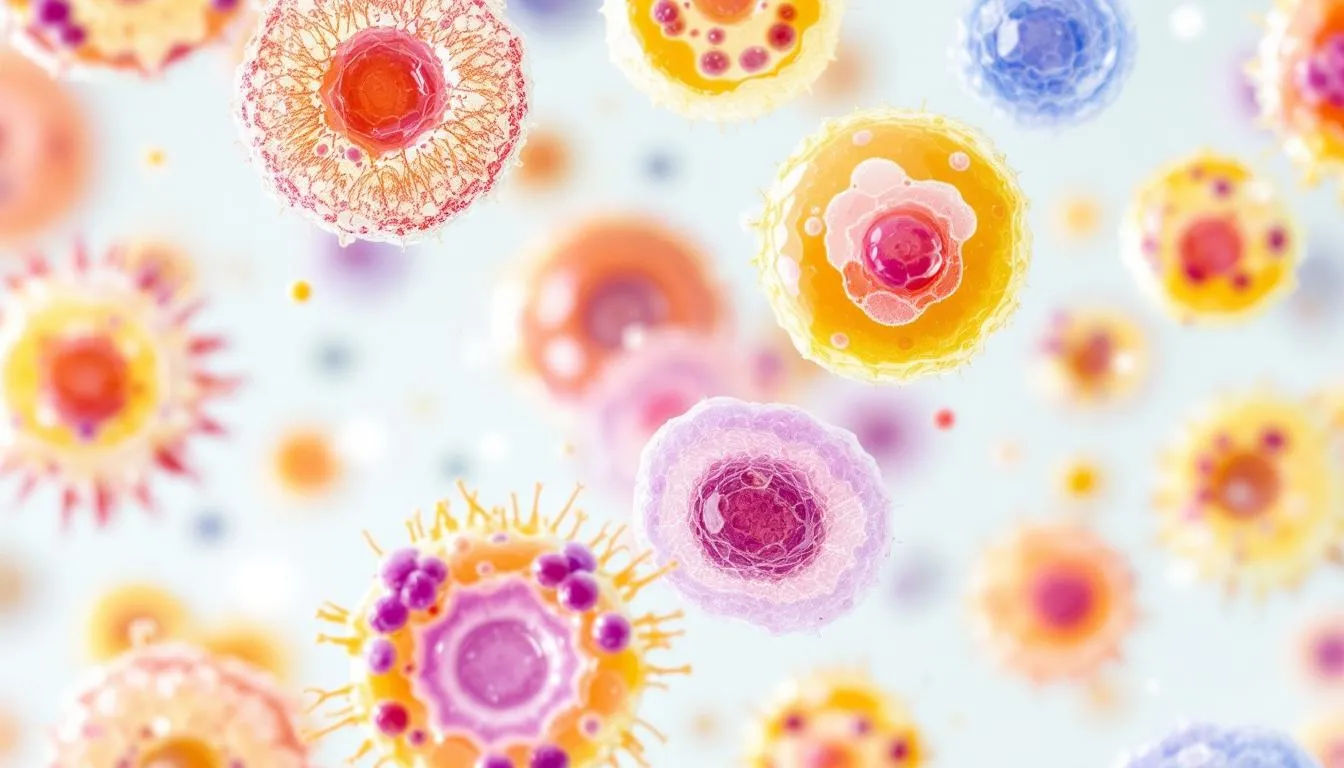 An illustration of candida yeast cells under a microscope.