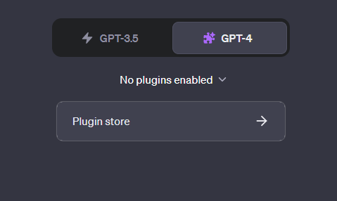 Opening the Plugin Store on ChatGPT