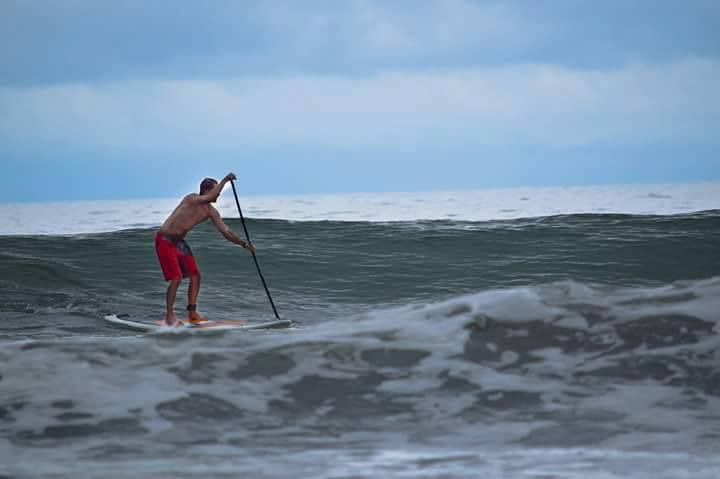 inflatable paddle board on the ocean