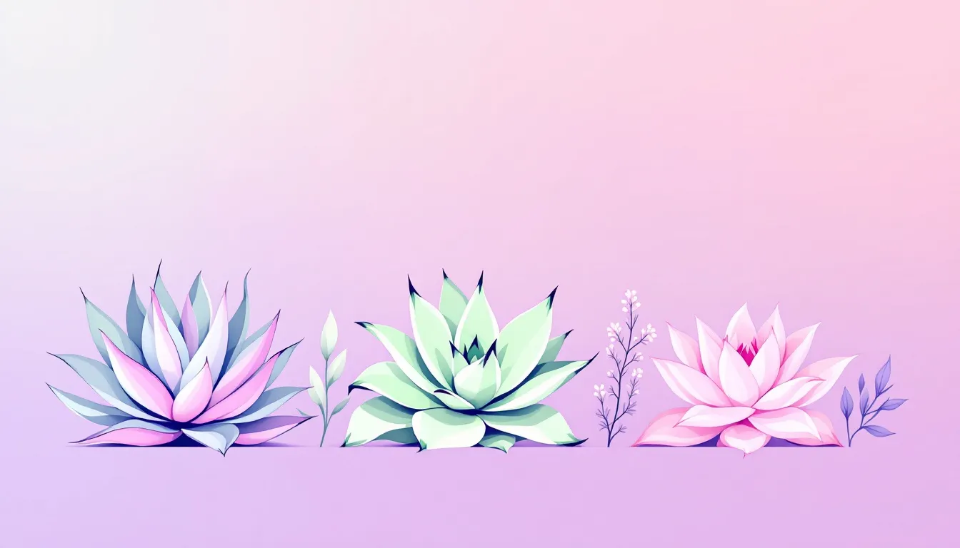 Beliebte Arten von Sukkulenten, darunter Echeveria und Aloe Vera.