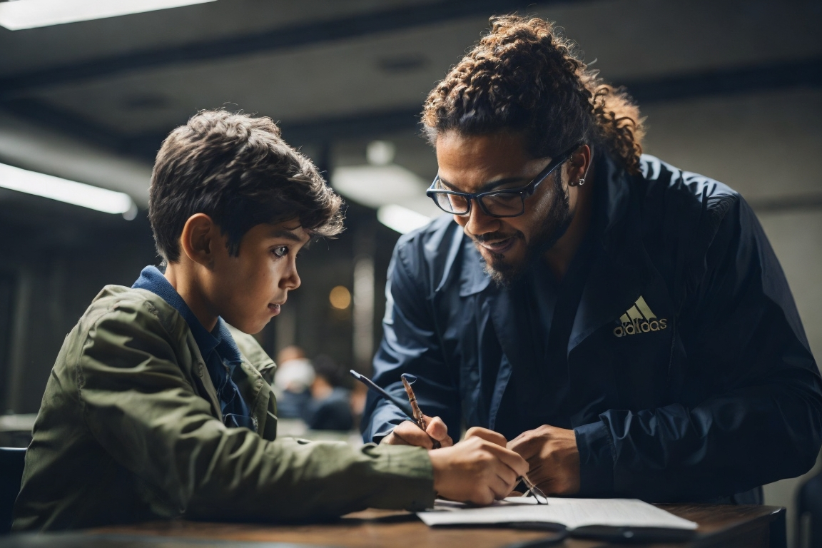 A mentor teaching a student how to unlock their potential