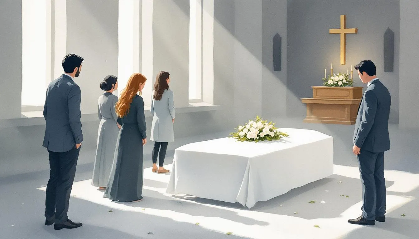 Eine Kondolenzkarte mit einfühlsamen Worten für die Angehörigen, die zur Beerdigung mitgebracht werden kann.