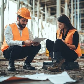 constructions workers filling out a workers' compensation claim form