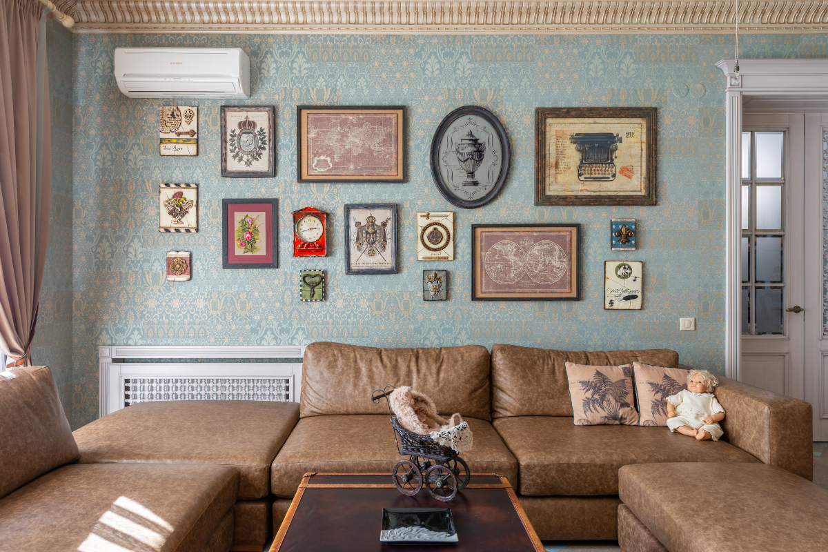 An illustration of a cozy boho living room bringing together various decor elements.