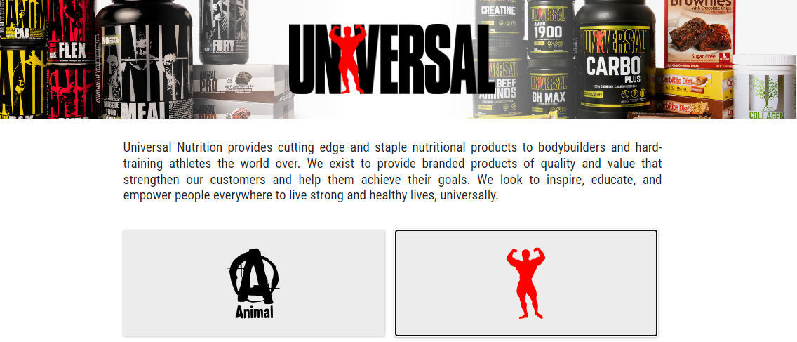 Universal Nutrition has two lines of products