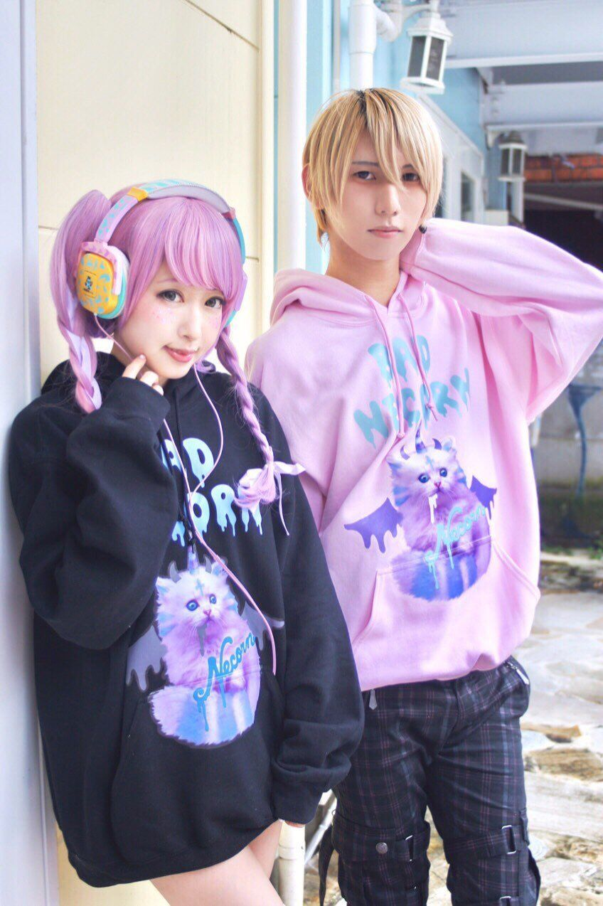 Boy and girl showing Yami Kawaii fashion