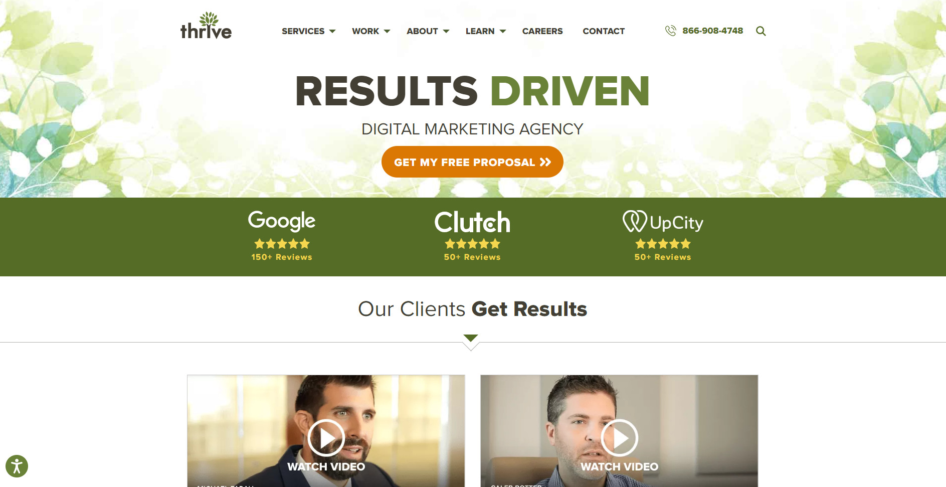Thrive Results Driven Digital Marketing Agency Homepage