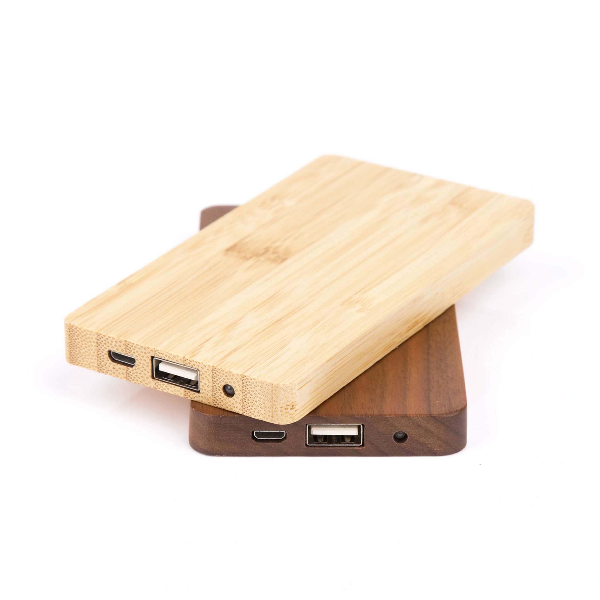 Sustainable wood panel powerbank perfect for all technology and nature lovers made from an elegant combination of aluminium and real wood