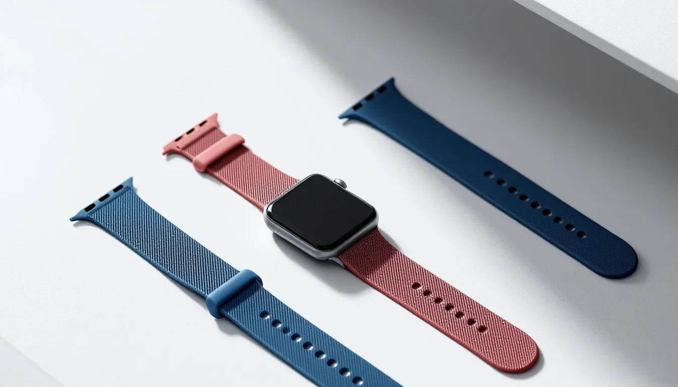 A shopping scene featuring Nike straps for Apple Watch.