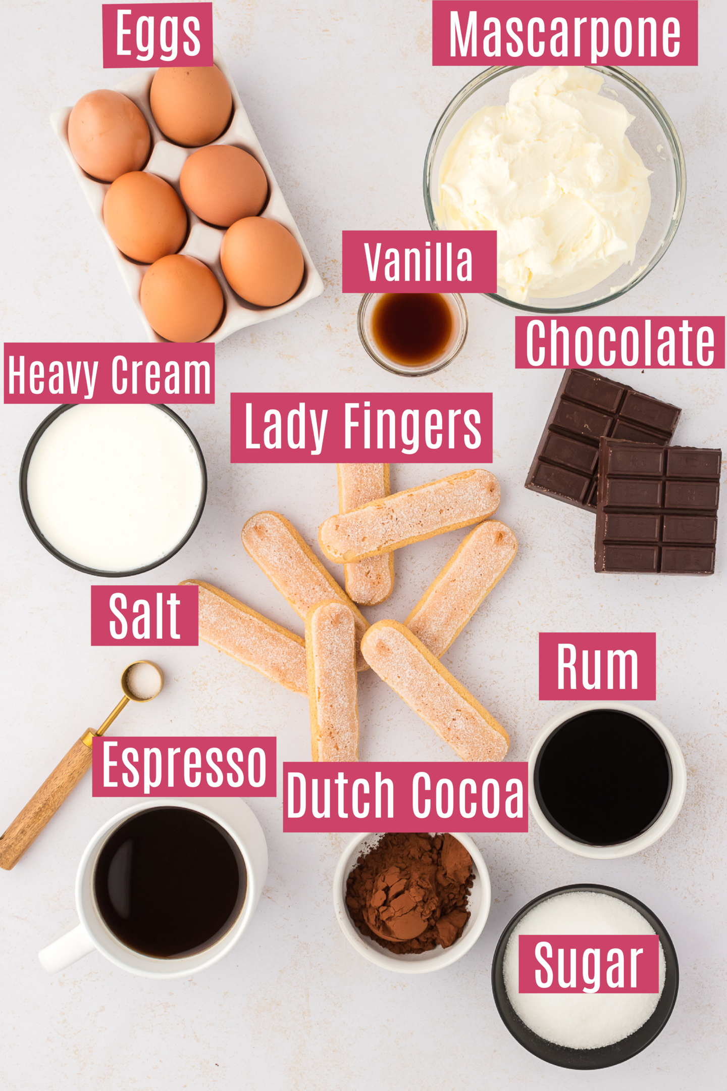 Tiramisu ingredients