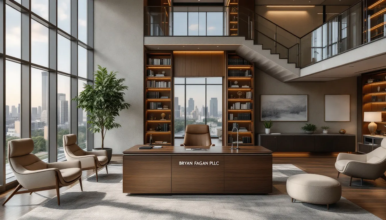 An inviting law office environment representing a family law firm. The law office of bryan fagan pllc is hiring a family law attorney in houston texas.