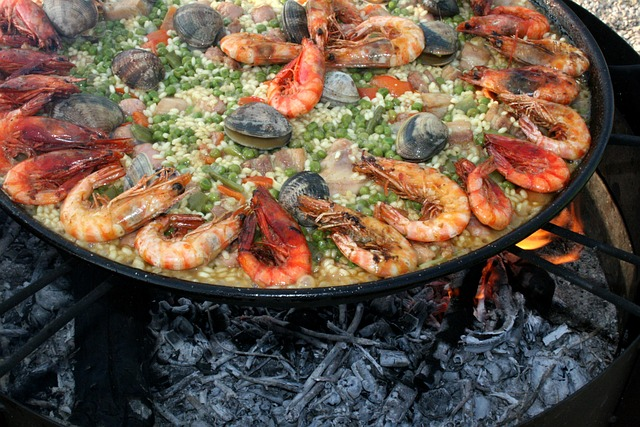 paella, valencian, seafood