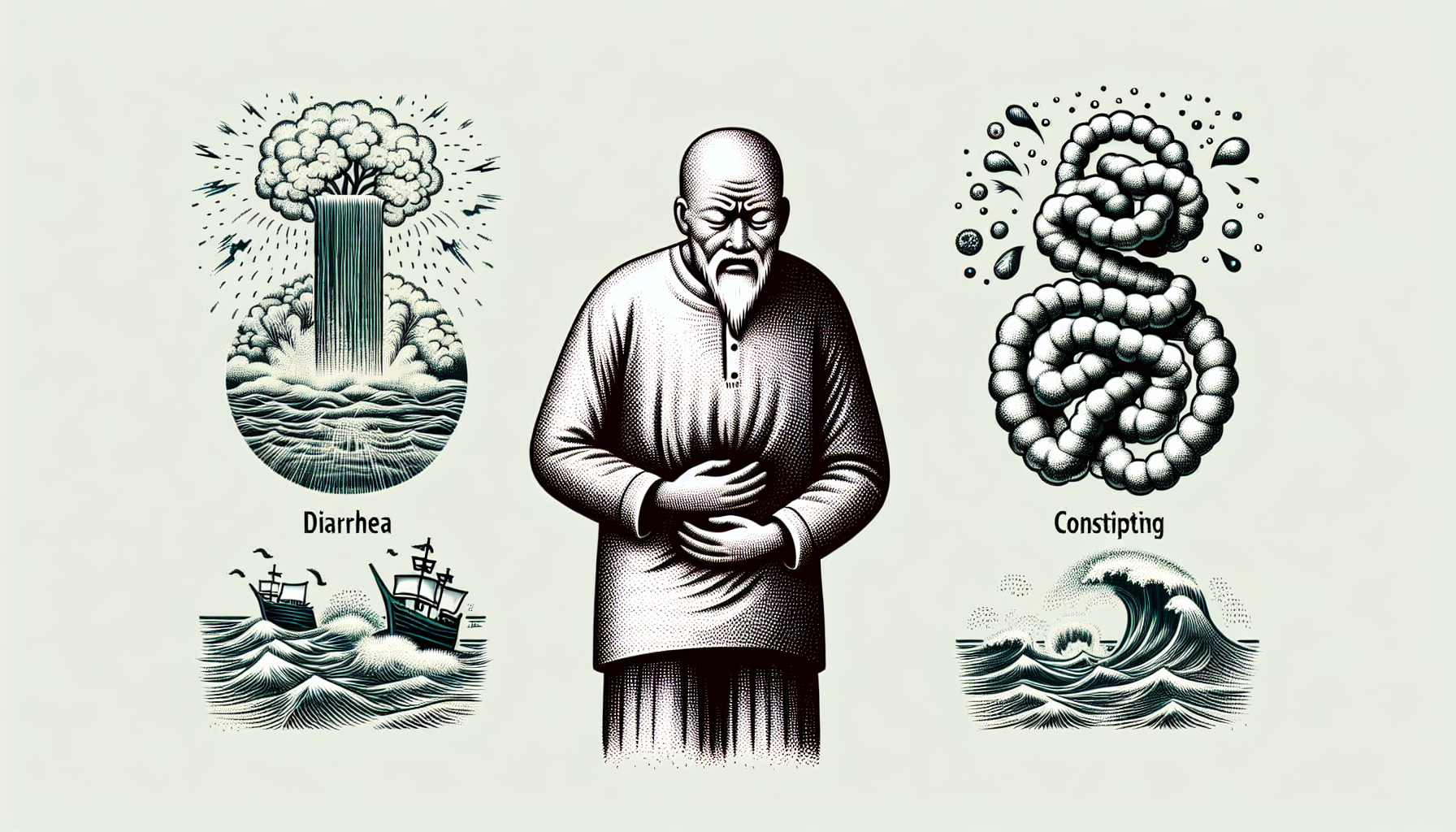 Illustration of gastrointestinal discomfort