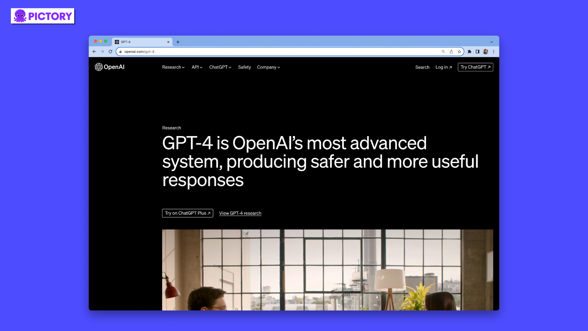 ChatGPT homepage on OpenAI's website