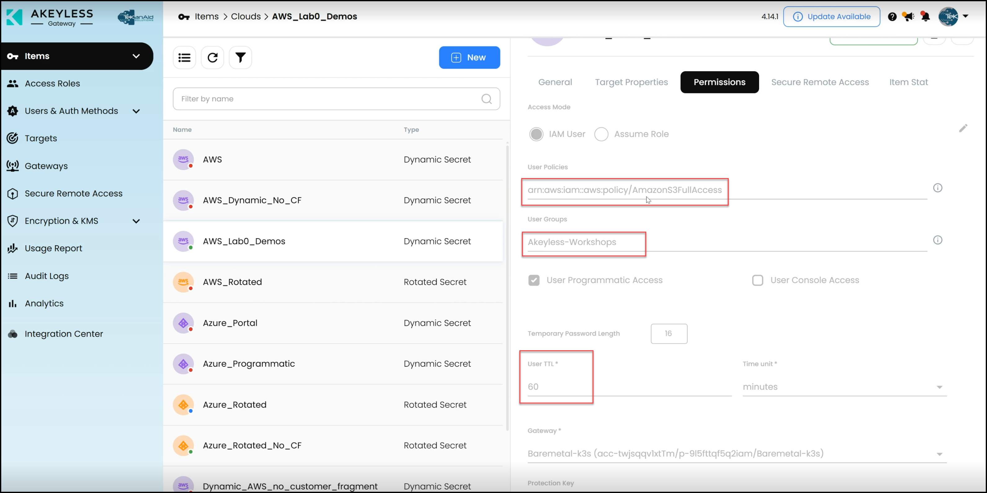 AWS Dynamic Secret in AWS