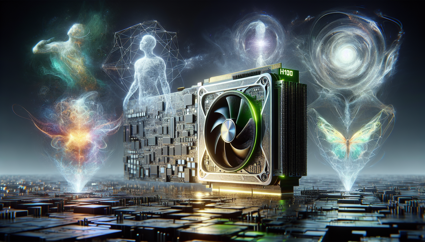 Illustration of generative AI breakthroughs with NVIDIA H100