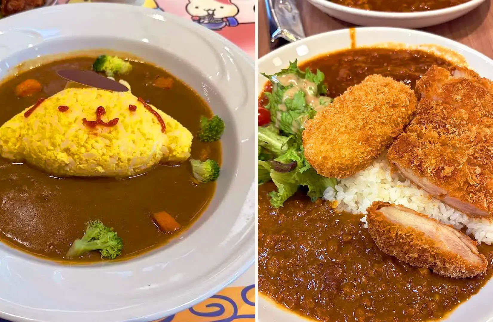 Japanese curry dishes including omurice curry and crispy katsu curry rice in Singapore