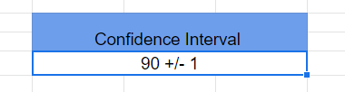 Value of Confidence Interval.
