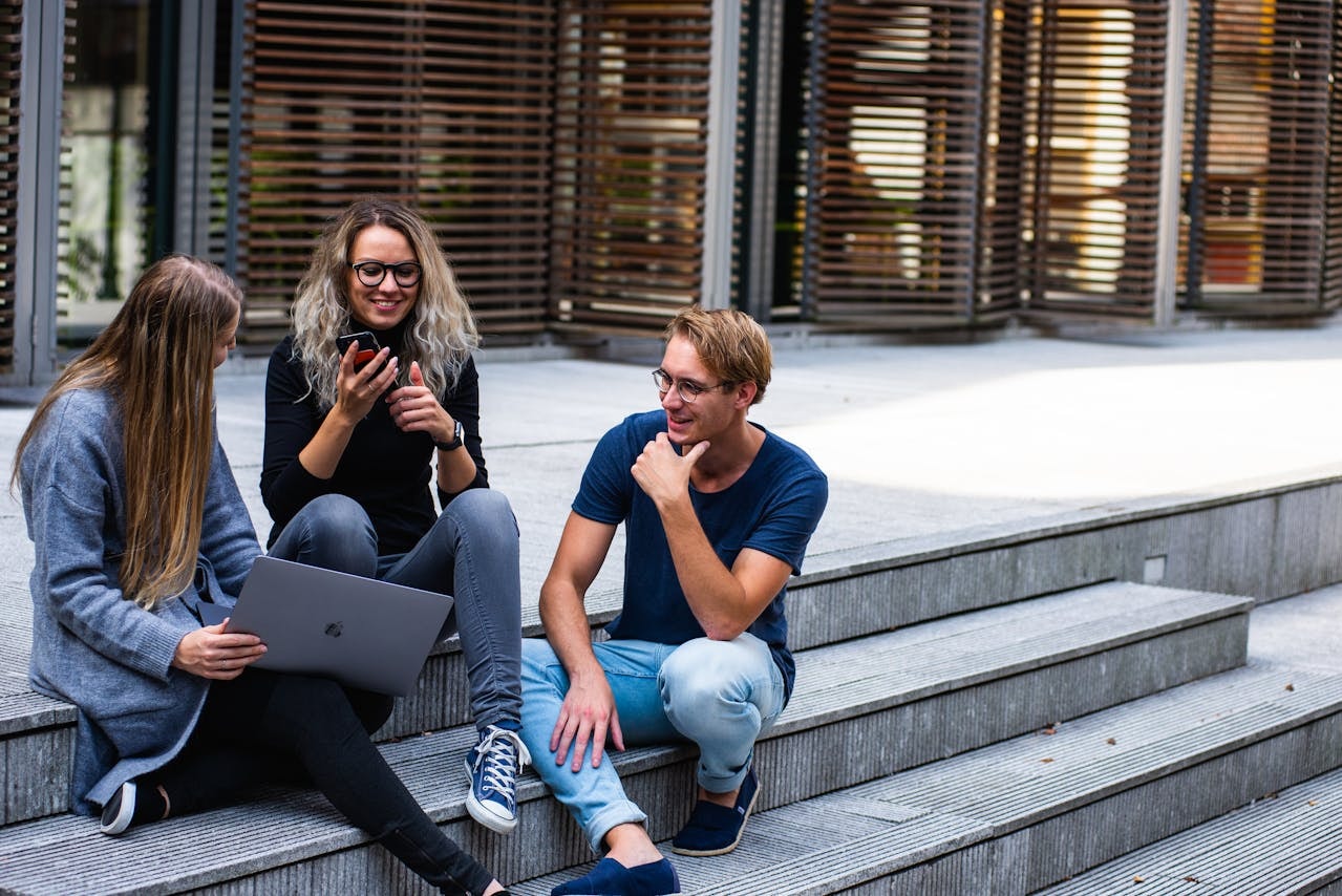young adults working together