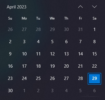 print screen your computer calendar and crop then save to your image
