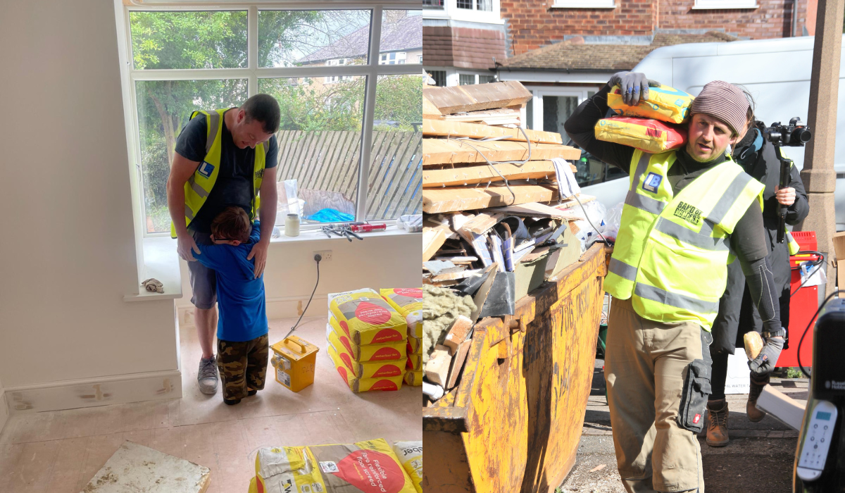 Band of Builders - image lock-up showing building work in progress