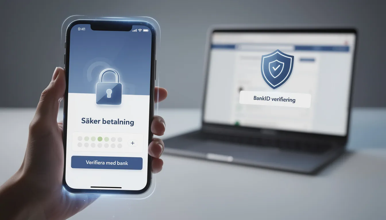 En smartphone används för att genomföra en säker betalningsprocess med bankverifiering, vilket möjliggör snabba uttag och insättningar via zimpler på online casinon. Bilden visar hur enkelt det är att använda zimpler som betalningsmetod för att spela casino med svensk licens.