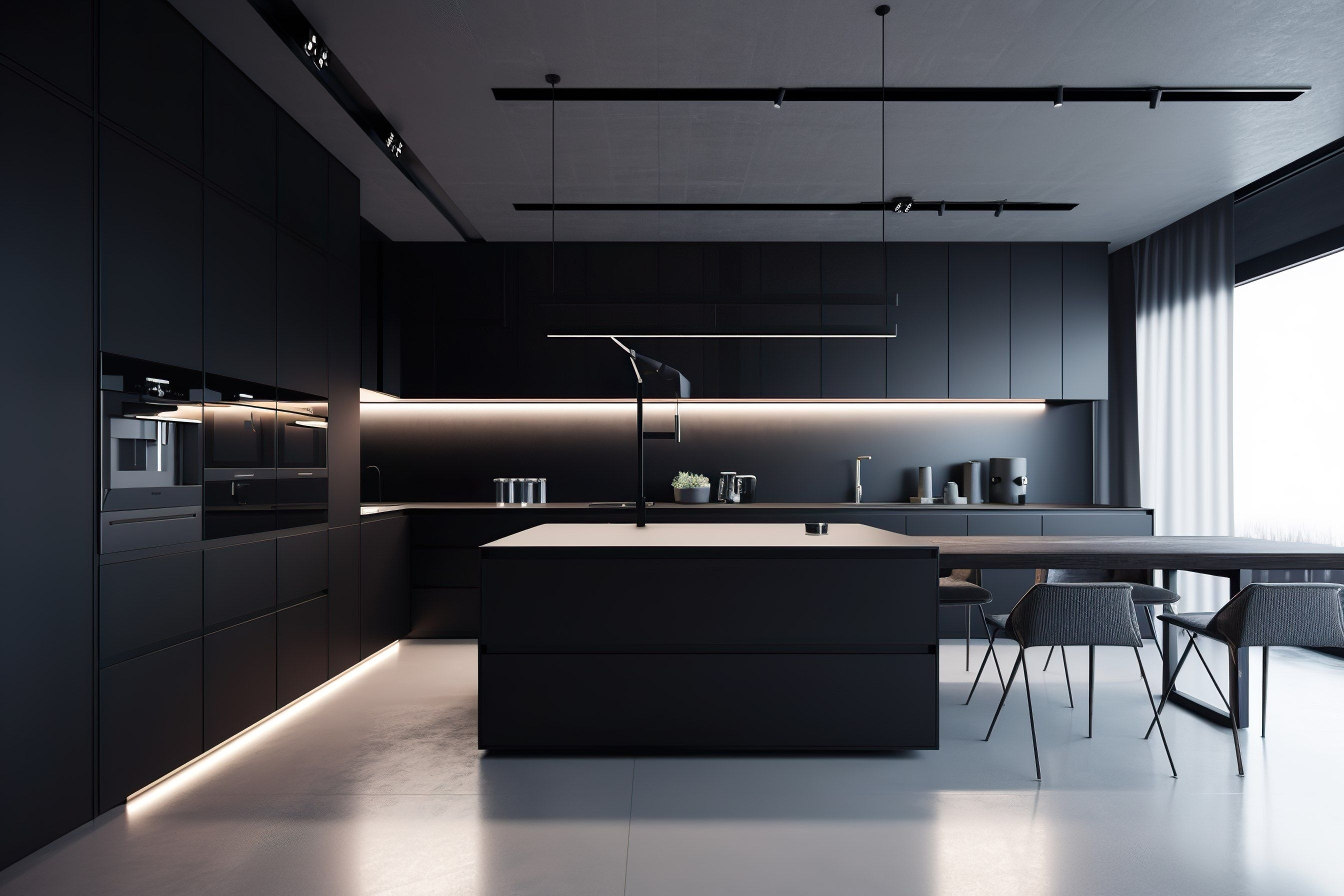 Black minimalist kitchen