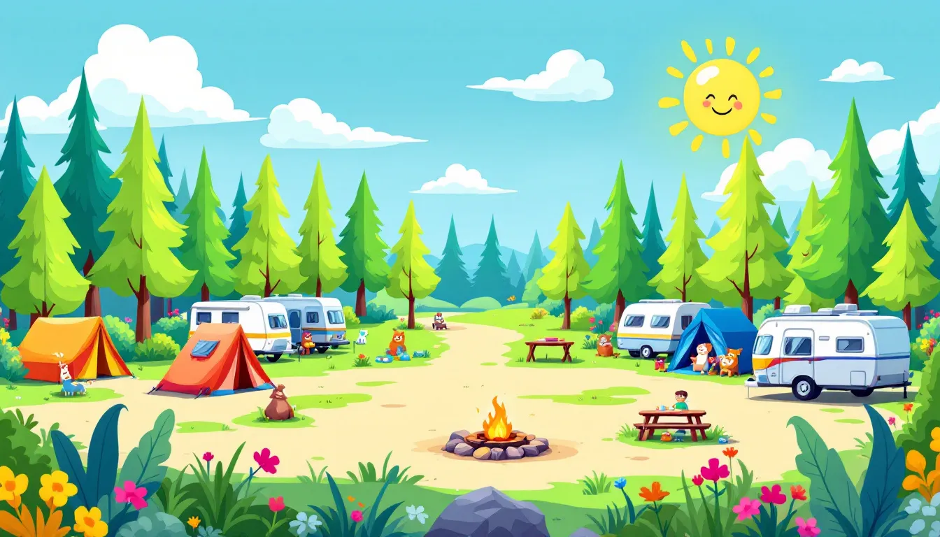 A beautiful campsite chosen for car camping.