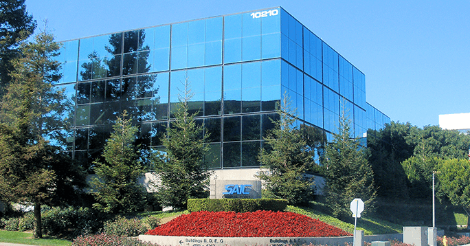 Science Applications International Corporation, saic headquarters, The headquarters of Science Applications International Corporation in the La Jolla neighborhood of San Diego, along the northwest edge of the campus of the University of California.