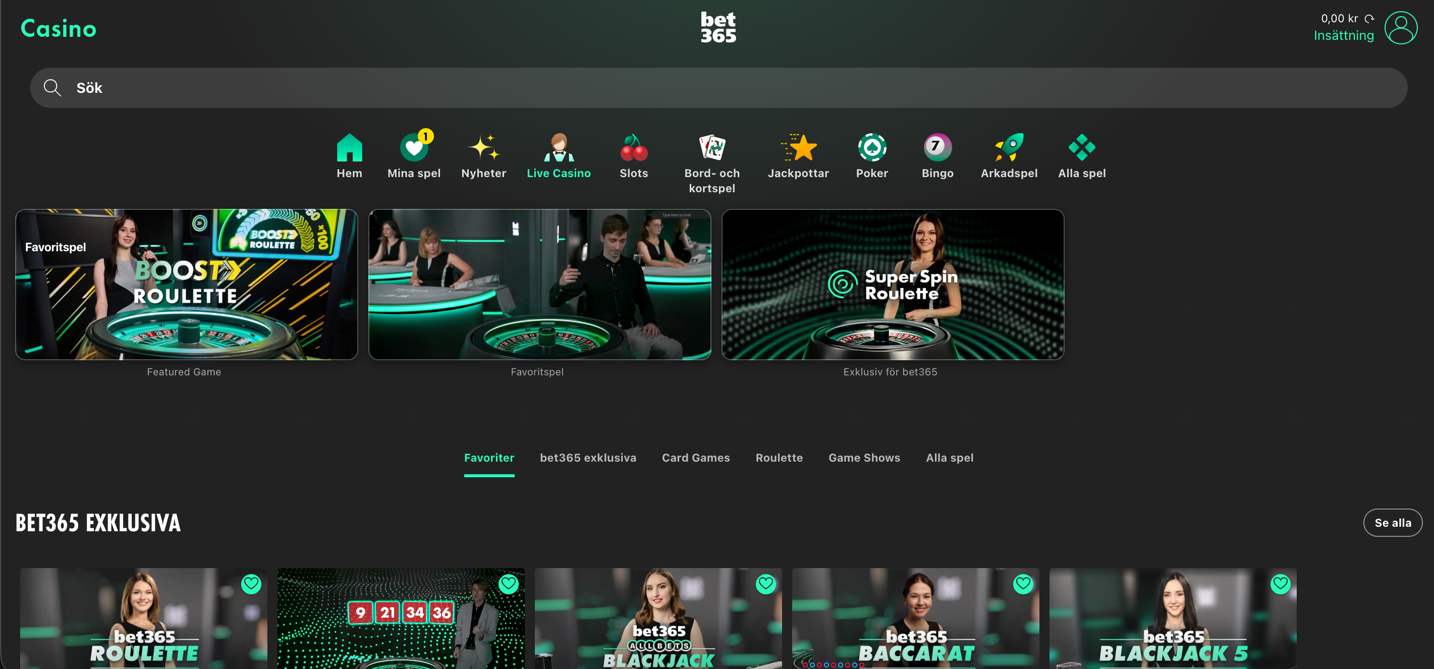 bet365 live casino