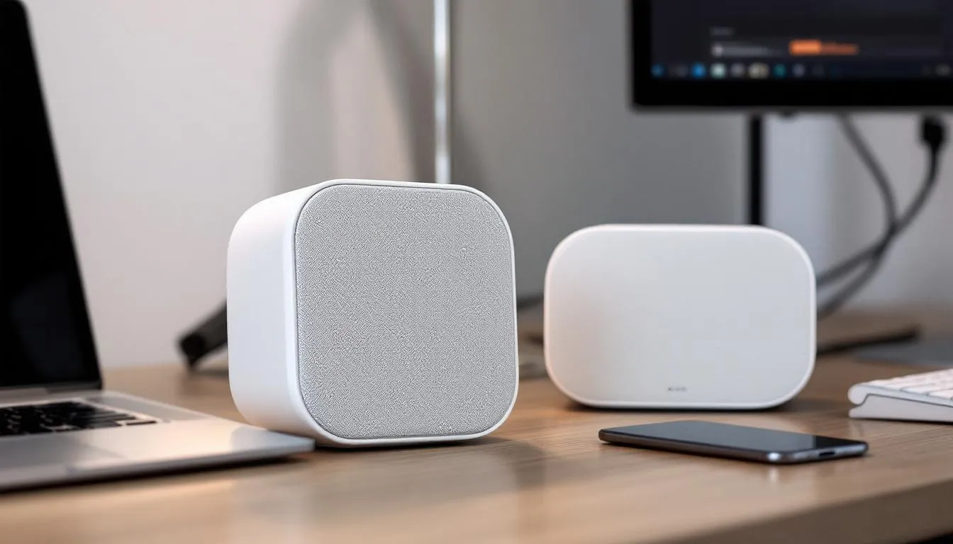 Wireless Bluetooth speakers designed for easy connectivity with various devices.