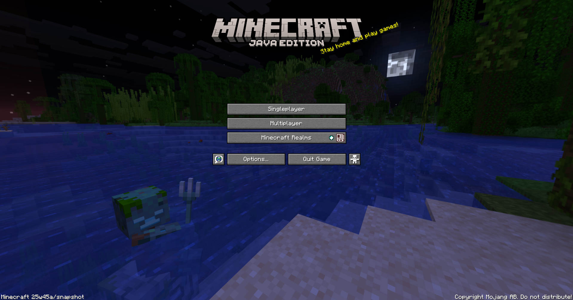 The launched snapshot version of Minecraft.