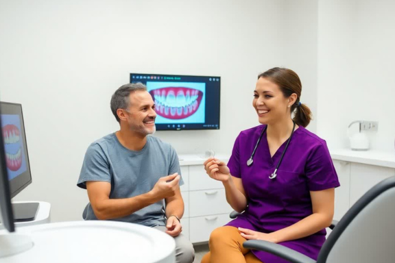 patient talking to an orthodontist during their invisaling consultation