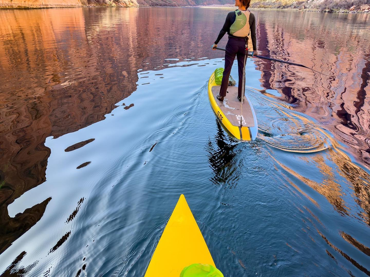 paddling a stand up paddleboard