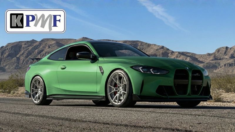 A car wrapped in matte green wrap by KPMF