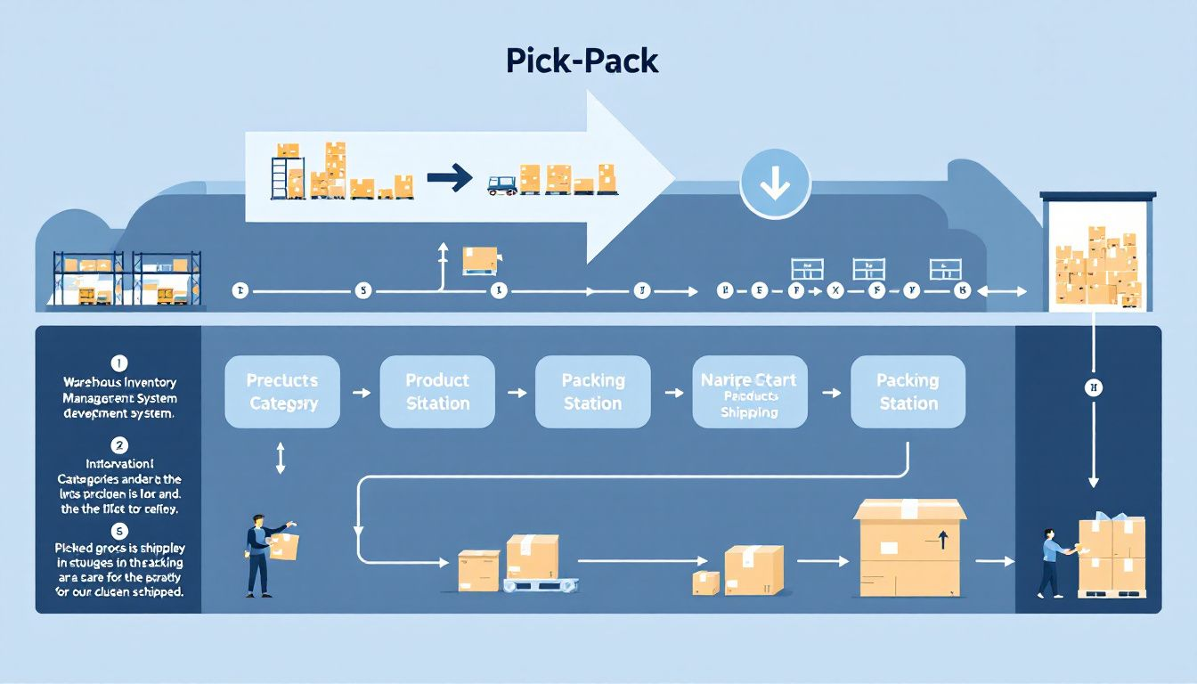 Ein Diagramm, das den Ablauf des Pick Pack Verfahrens visualisiert.