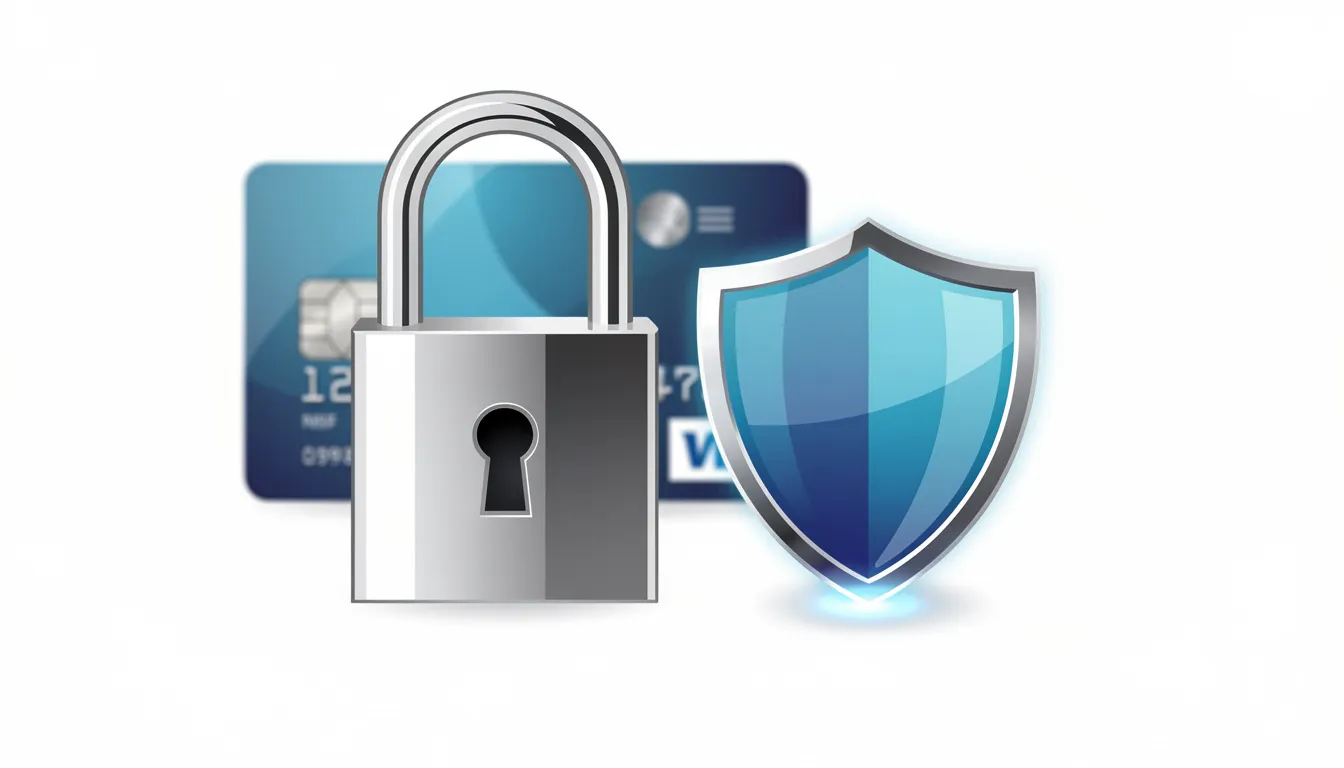 The image features a padlock and shield icon symbolizing payment security, with a credit card in the background, representing a secure method to accept online payments and protect customer data during transactions.