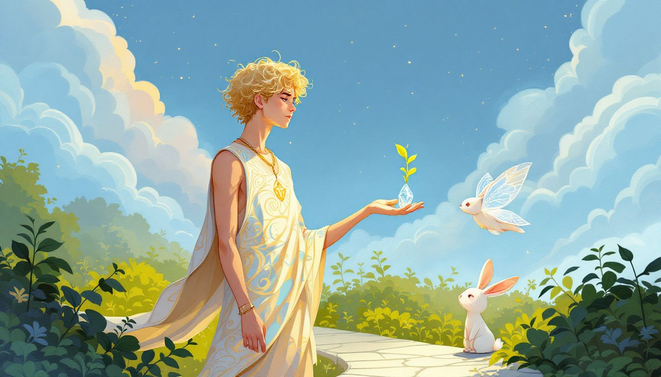 An illustration representing the Page of Pentacles in a career reading scenario.