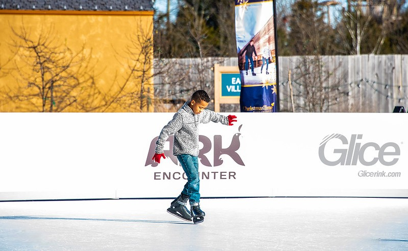 Boy ice skating