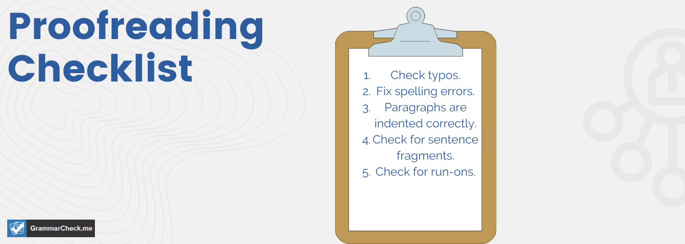 Proofreading checklist