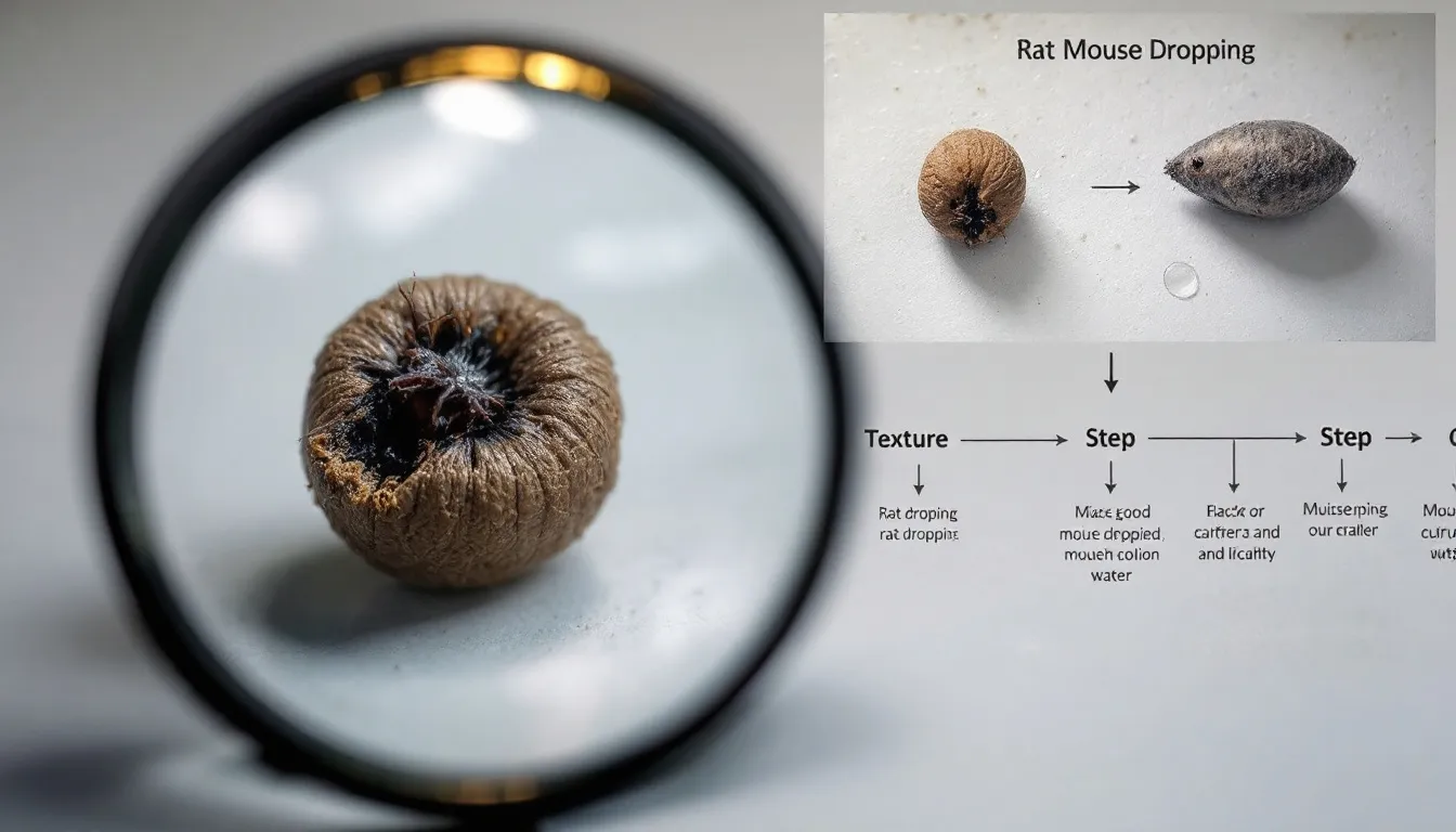 Identifying rat poop and differentiating it from mouse droppings.