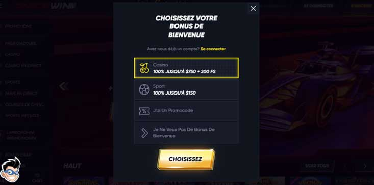 Quickwin casino sinscrire