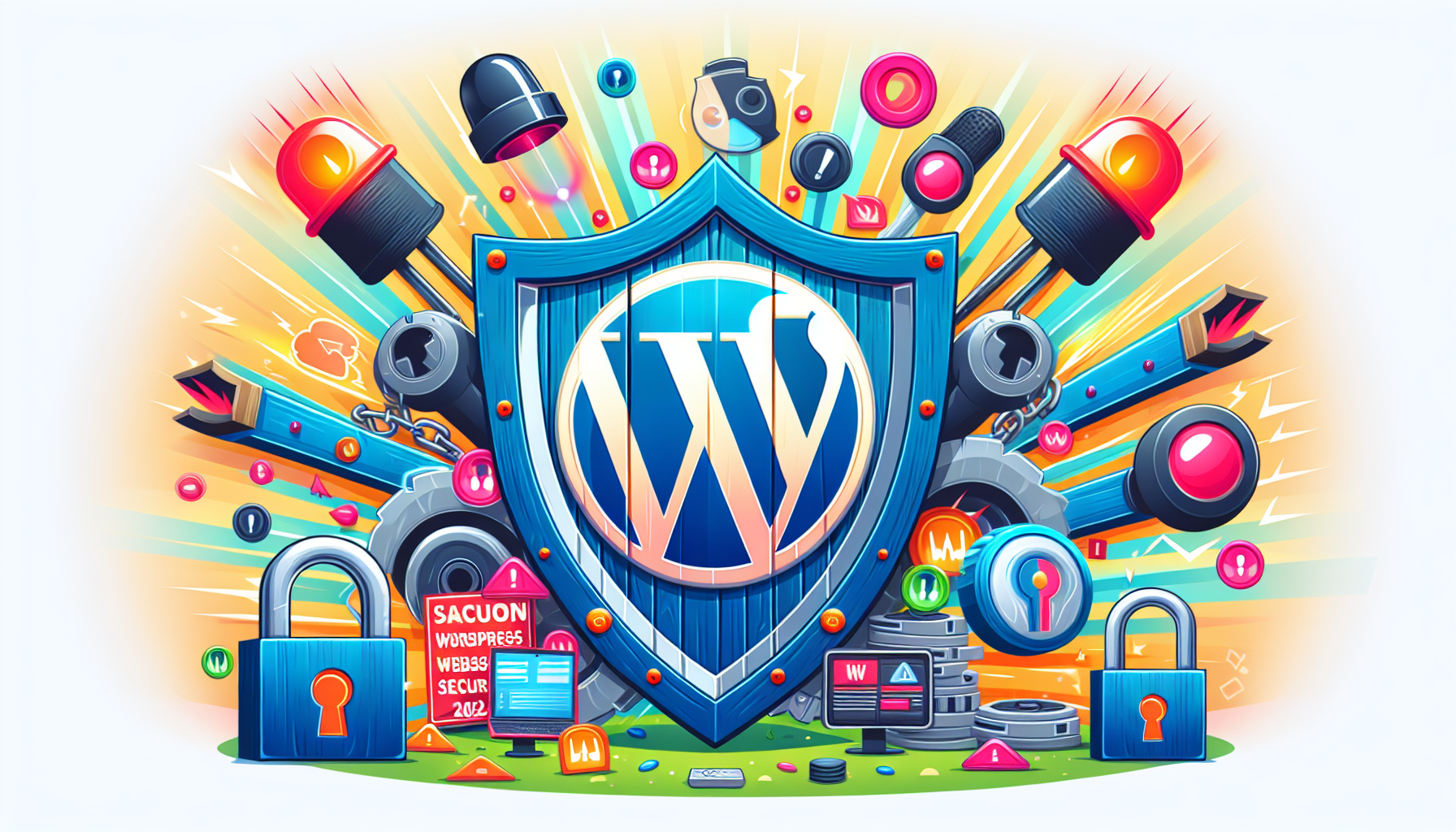 An illustration depicting the importance of website security in 2024, focusing on WordPress sites.