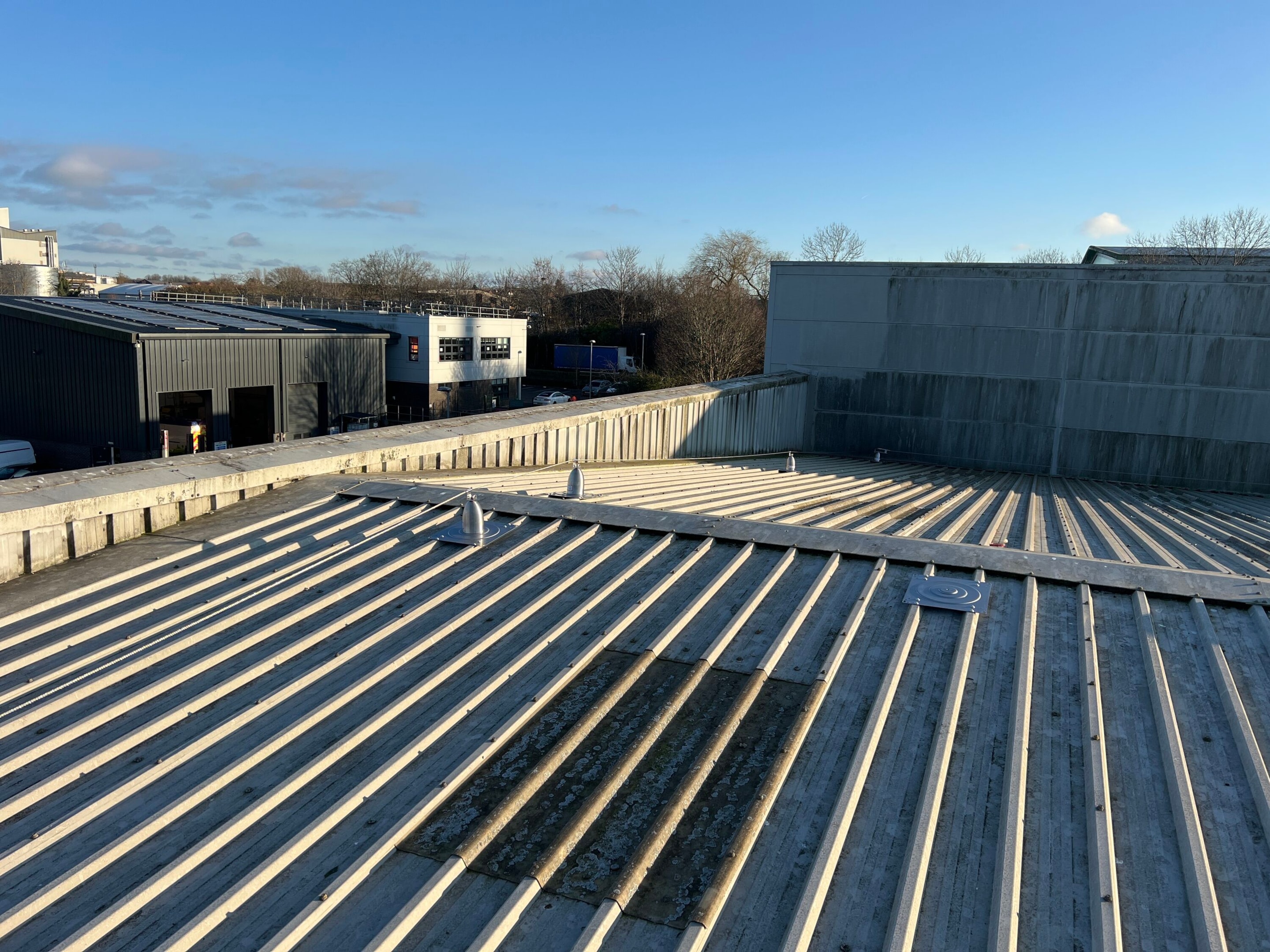 Safe access for rooftop workers during roof maintenance