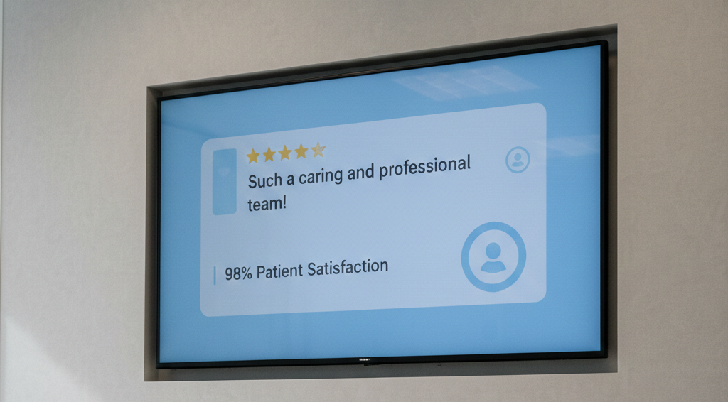 10 Ideas to Improve Your Dentist Waiting Room TV 4 highlight patient reviews and testimonials